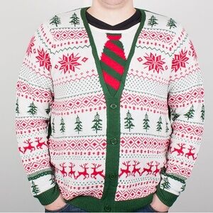 Jolly Sweater Ugly Sweater Knitted Size M Festive Holiday Grandpa core